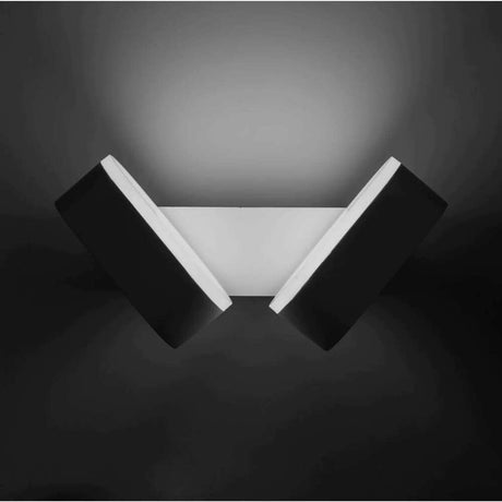 LUMINARIO DE PARED SOBREPONER LED BLANCO 12W BLANCO CALIDO SIMETRICO DOS SALIDAS DE LUZ INDIRECTA ROTATIVO AJUSTABLE 100-240V IP54 ILUMILEDS