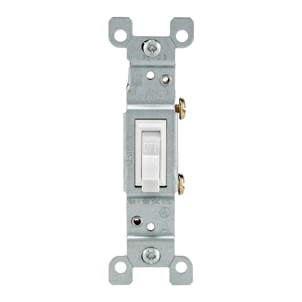 APAGADOR PALANCA VERTICAL RESIDENCIAL15A/120V. BLANCO 01451-WCP LEVITON *** OFRECER 1301-7W ***