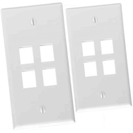 PLACA QUICK PORT BLANCA 4 PUERTOS 41080-4WP LEVITON