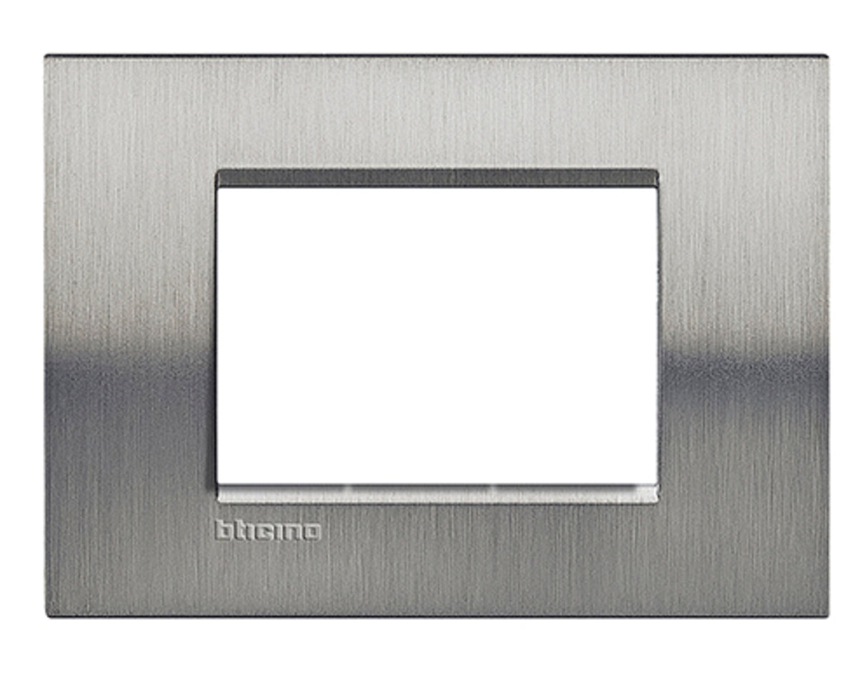 PLACA RECTANGULAR COLOR ACERO PULIDO 3 MOD. LNA4803ACS LIVING Y LIGHT