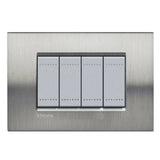 PLACA RECTANGULAR COLOR ACERO PULIDO 4 MOD. LNA4804ACS LIVING Y LIGHT