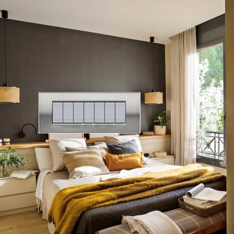 PLACA RECTANGULAR COLOR ACERO PULIDO 7 MOD. LNA4807ACS LIVING Y LIGHT