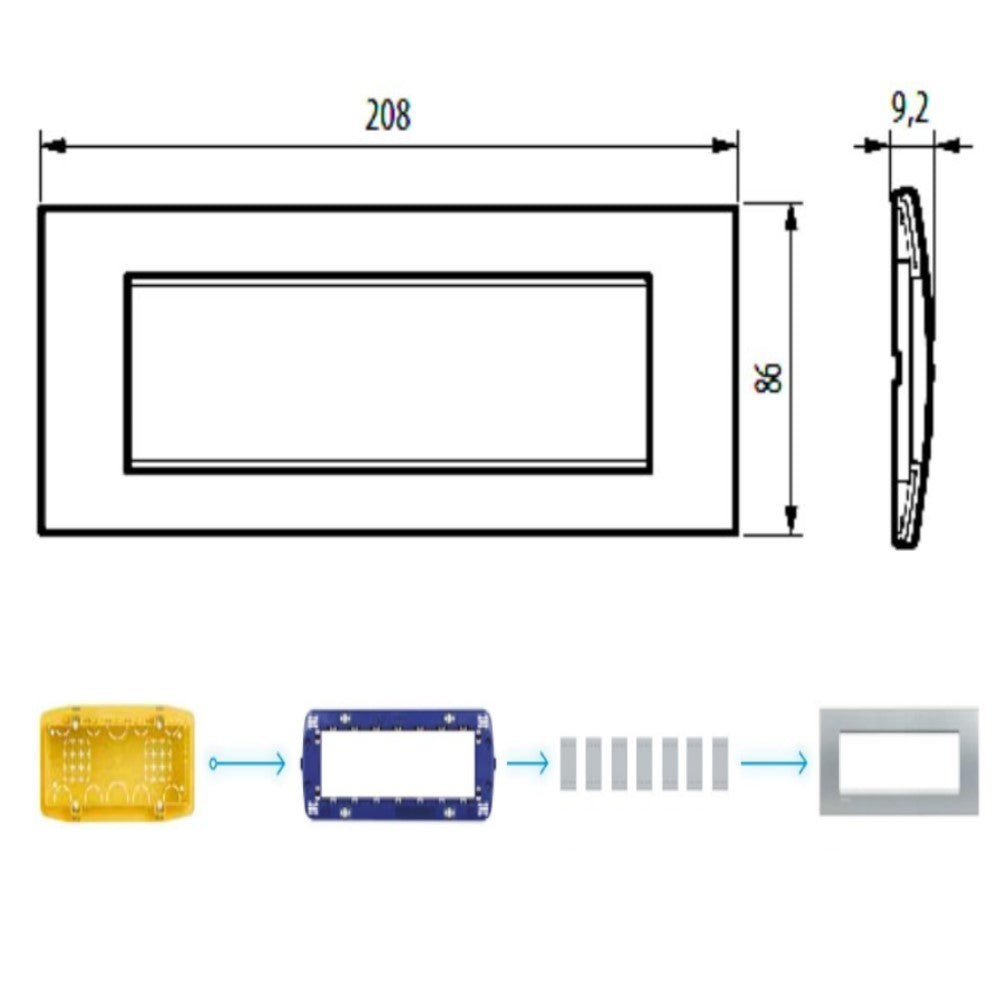 PLACA RECTANGULAR COLOR SQUARE 7 MOD. LNA4807SQ LIVING Y LIGHT