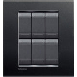 PLACA RECTANGULAR COLOR NEGRO ANTRACITA 3+3 MOD. LNA4826AR LIVING Y LIGHT
