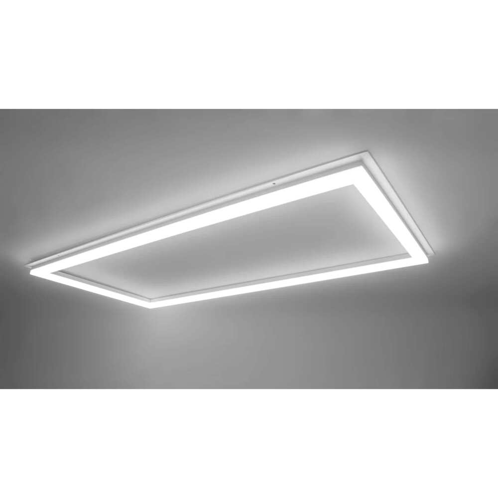 LUMINARIO TIPO MARCO DE LED BLANCO CALIDO 60W RECTANGULAR DE EMPOTRAR O SUSPENDER  ALUM ACABADO BLANCO COMPATIBLE CON PAPEL DE PLAFON RETICULAR 85-265V CA IP20