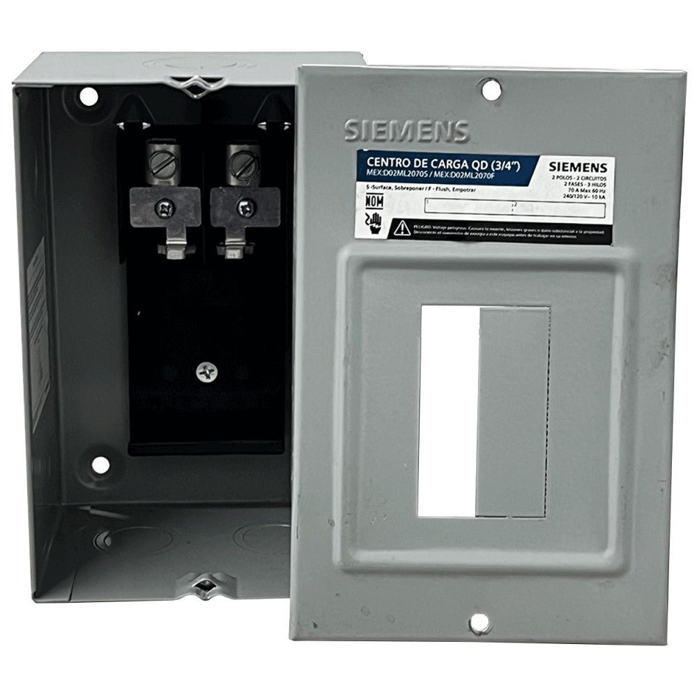 CENTRO DE CARGA P/OD 2P 70A 2F 3H SOBREPONER GRIS MEX:D02ML2070S