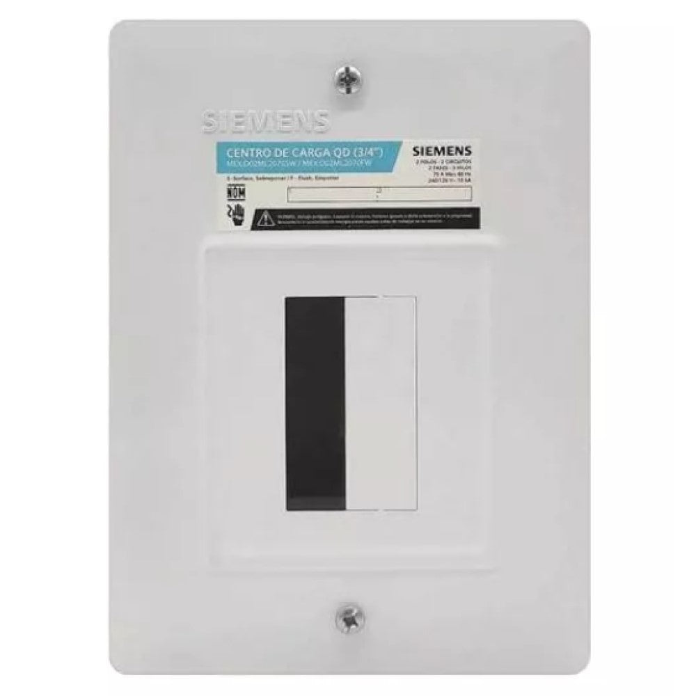 CENTRO DE CARGA P/OD 2P 70A 2F 3H SOBREPONER GRIS MEX:D02ML2070S