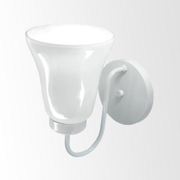 LUMINARIO DE PARED ARBOTANTE LAMINA DE ACERO BLANCA + VIDRIO OPALINO 27 X 25 CM 127VLAMPARA OPCIONAL NO INCLUIDA(MX-AR6710) *** HAE ***