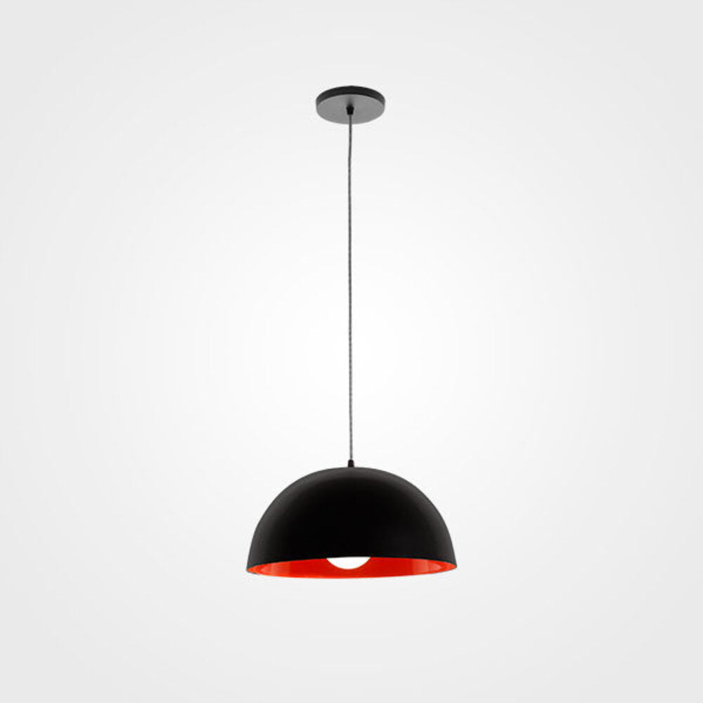 CANDIL CUERPO EN ALUMINIO 1 X E26 TERMINADO NEGRO MATE CON INT NARANJA