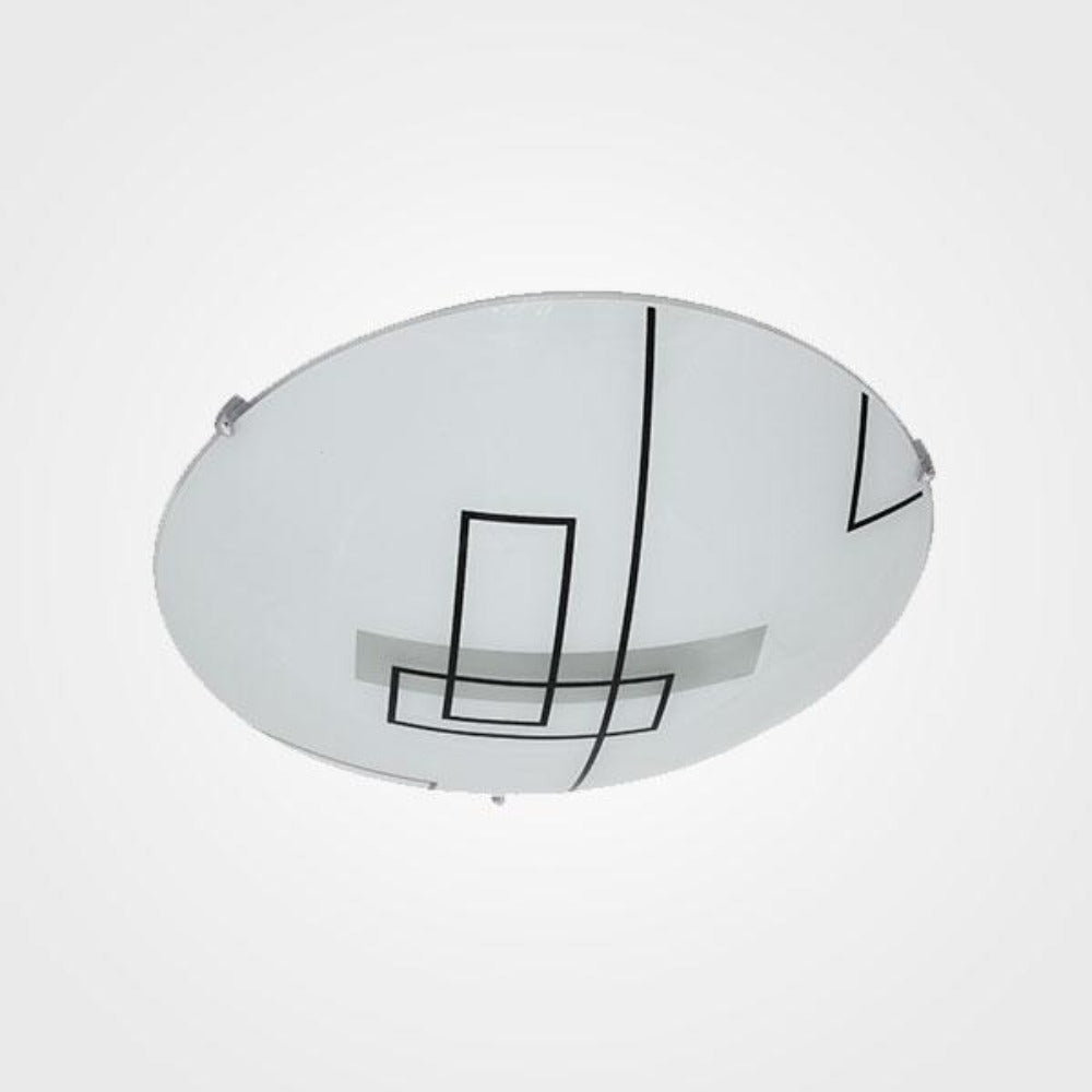 LUMINARIO DE TECHO PLAFON LAMINA DE ACERO  VIDRIO SATINADO 30CM 127V