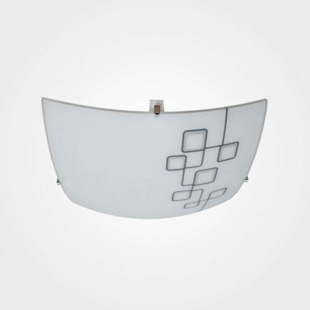 PLAFON DUO CUERPO LAM. ACERO VIDRIO MATE DEC. 29 X 29 CM 2 X E26 T.CROMO MXPF-8025 ***HAE2025***