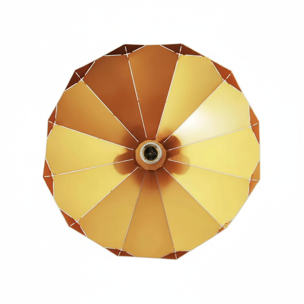 CANDIL LAMINA DE ACERO PERFIL GEOMETRICO NEGRO INTERIOR DORADO 35X120CM E27 127V MAXXI