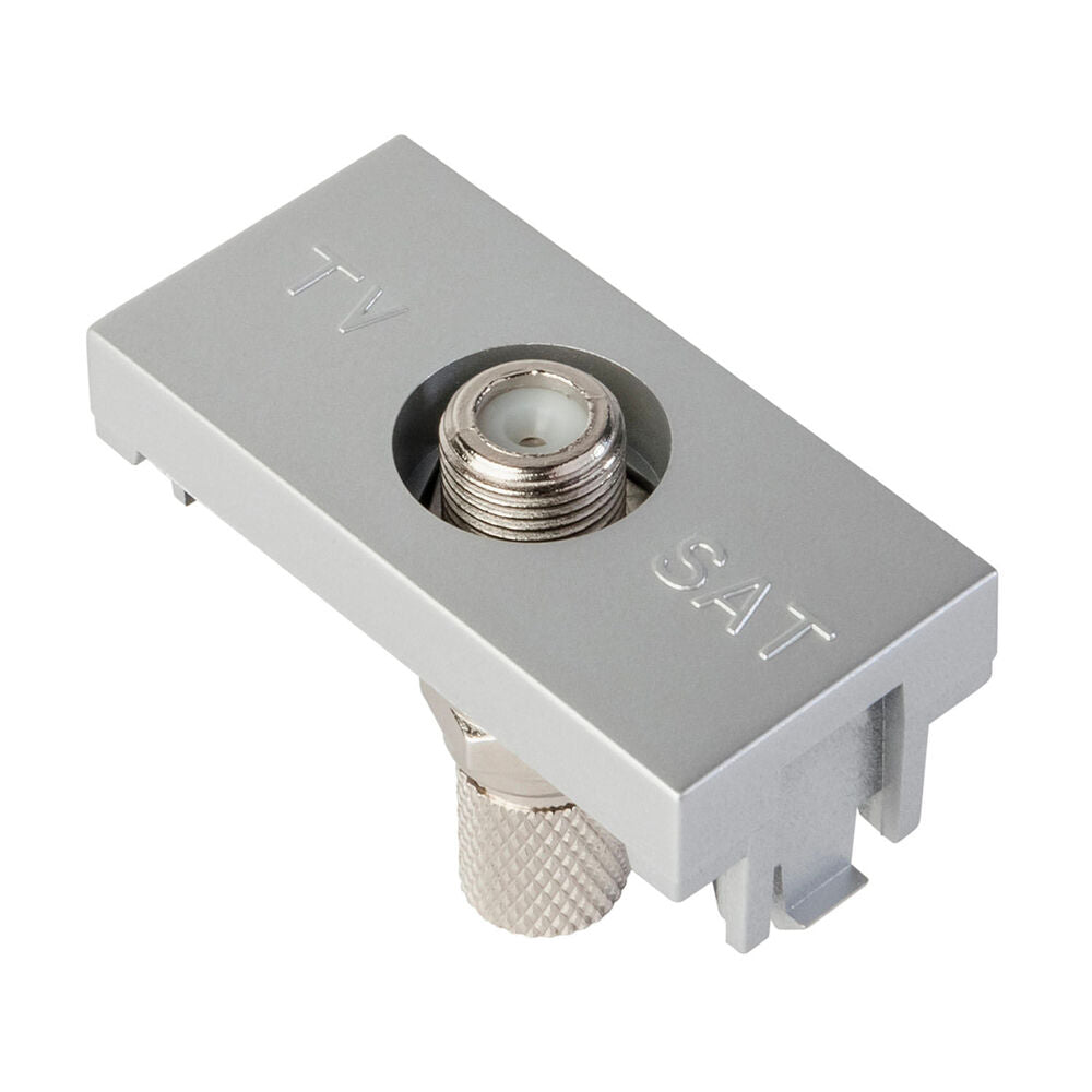 TOMA TV COAXIAL (CONECTOR ROSCADO) 1 MOD. PLATINO STATUS METALIZADO ***HAE2025***