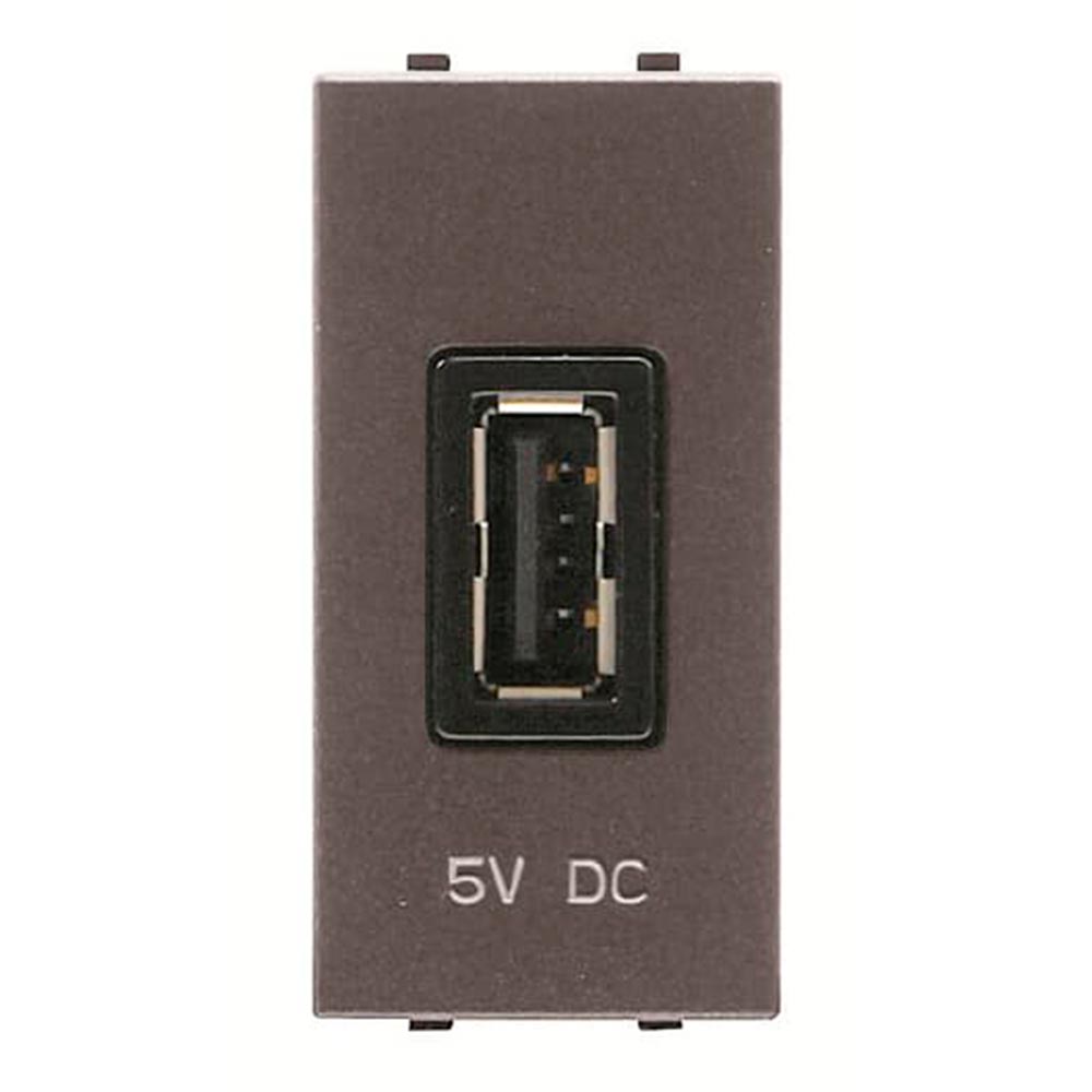 TOMA CARGADOR USB ANTRACITA 2A 5V 1 MODULO ZENIT NIESSEN