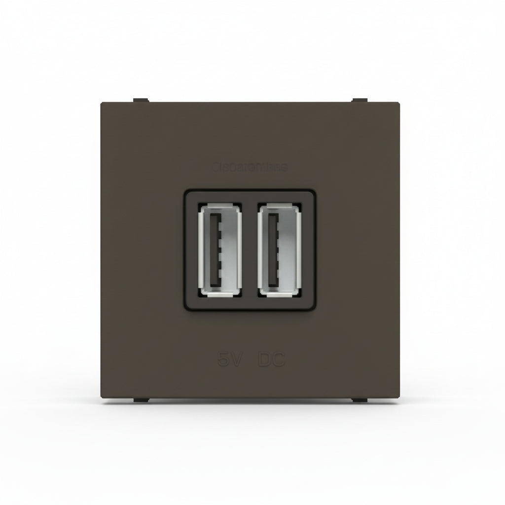 TOMA DE CARGADOR ESTEVEZ ZENIT USB 2 MÓDULOS ANTRACITA