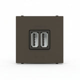 TOMA DE CARGADOR ESTEVEZ ZENIT USB 2 MÓDULOS ANTRACITA