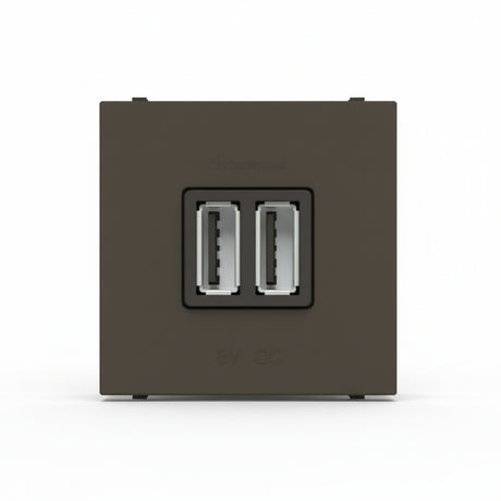 TOMA DE CARGADOR ESTEVEZ ZENIT USB 2 MÓDULOS ANTRACITA