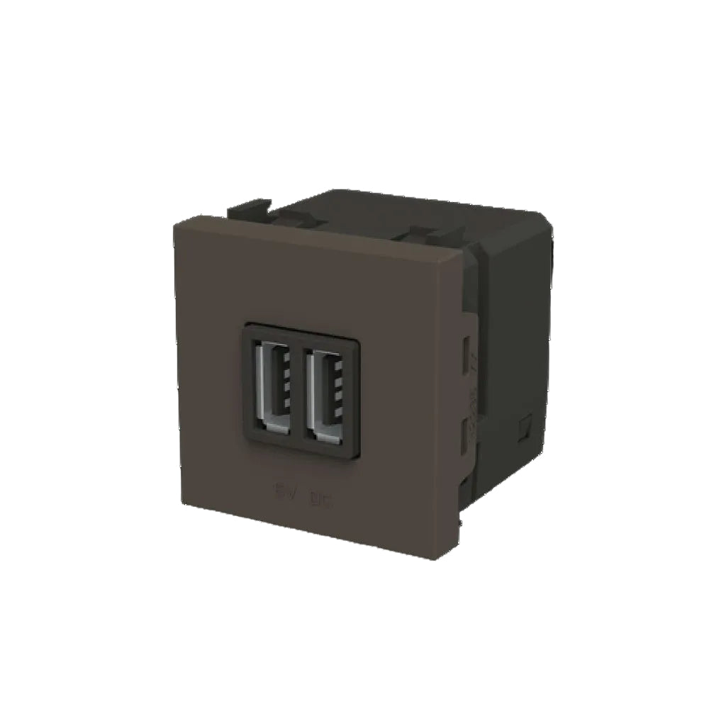 TOMA DE CARGADOR ESTEVEZ ZENIT USB 2 MÓDULOS ANTRACITA