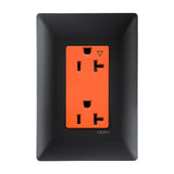 CONTACTO DUPLEX TIERRA AISLADA (IG) C/ PLACA ZENIT ANTRACITA MEC NARANJA