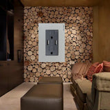 CONTACTO DUPLEX + 2XUSB 2.1 AMP C/PLACA PLATA Y MECANISMO ANTRACITA