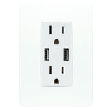 CONTACTO DUPLEX 2P+T 15A USBA 2.4A+ USBC 3A PLACA BL ZENIT