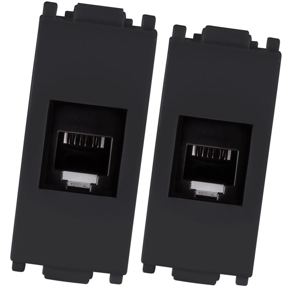 TOMA TELEFONICA P/4 HILOS 1 MOD. NEGRO PIANO N4117-NP STEP NIESSEN