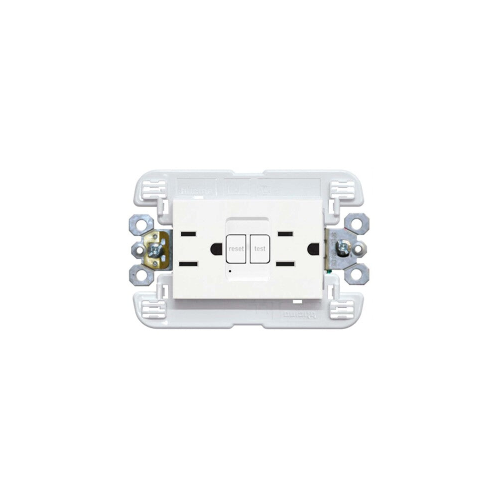 TOMACORRIENTE DUPLEX ICFT 15A/127V. CON AUTOPRUEBA Y PROTECCION INFANTIL CON CHASIS BLANCO 3 MODULOS