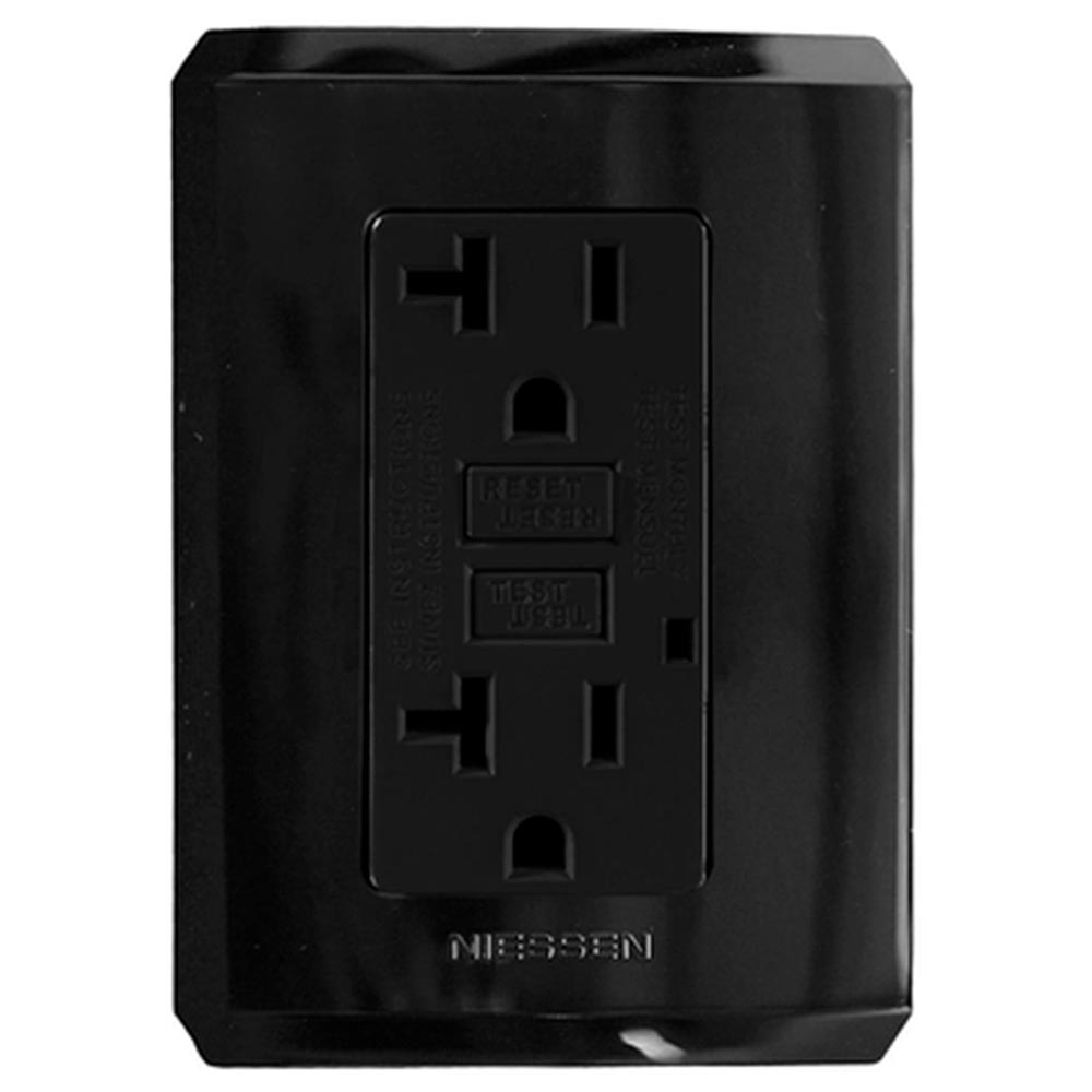 CONTACTO DUPLEX GFCI CON PLACA NEGRO POLAR N4329NP STEP NIESSEN ***HAE2025***