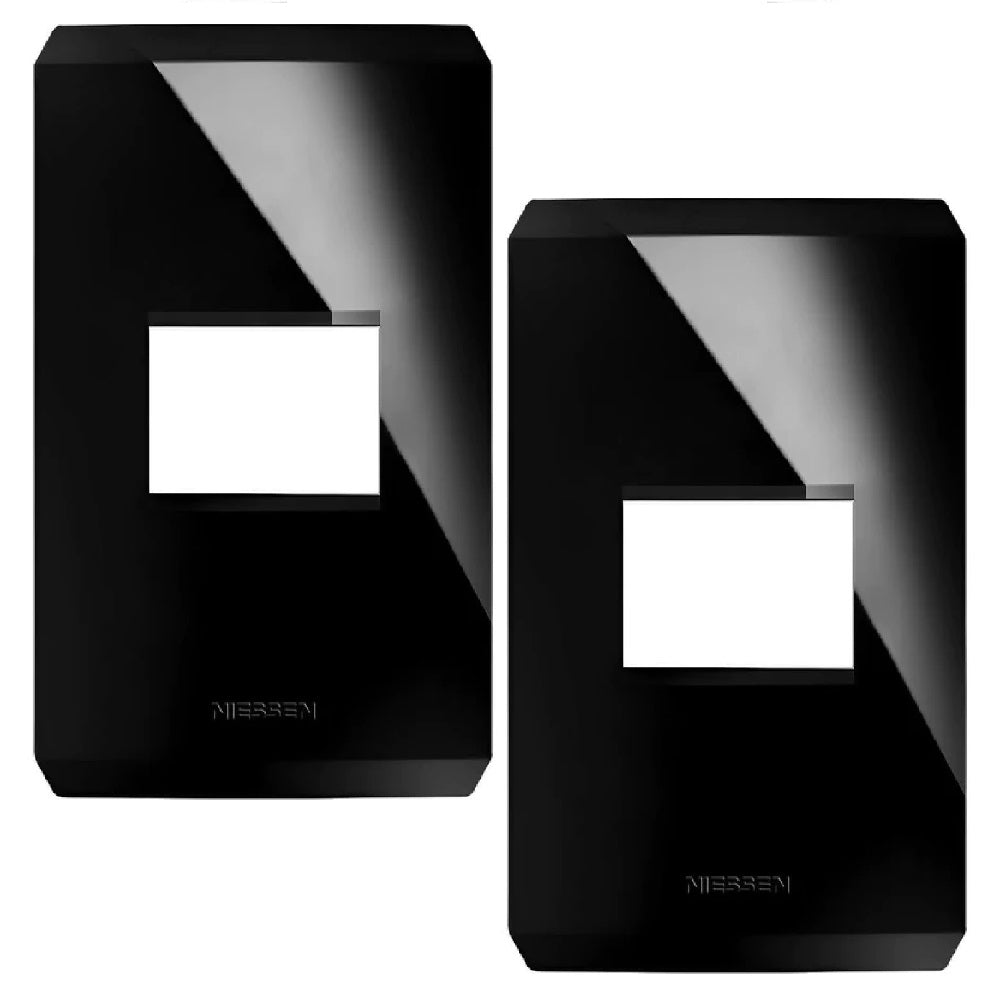 PLACA 1 VENTANA NEGRO PIANO N4371-NP STEP NIESSEN