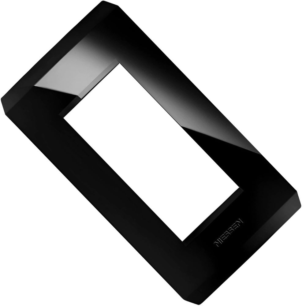 PLACA 3 VENTANAS NEGRO PIANO N4373-NP STEP NIESSEN