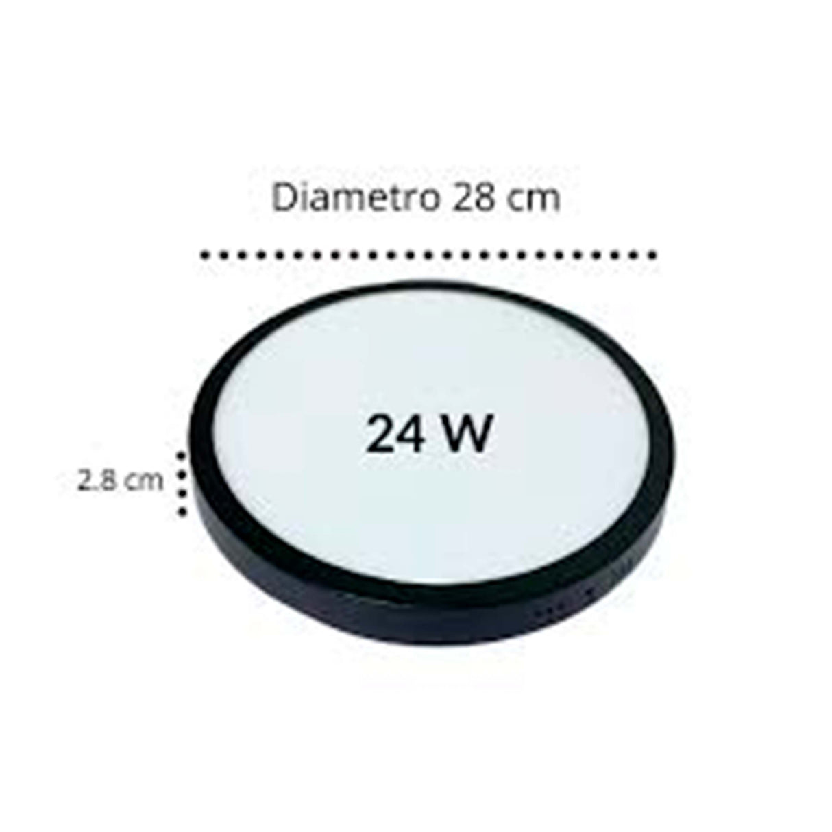 LUMINARIO REDONDO 24W 6500K NEGRO MATE MCA GOOD WILL