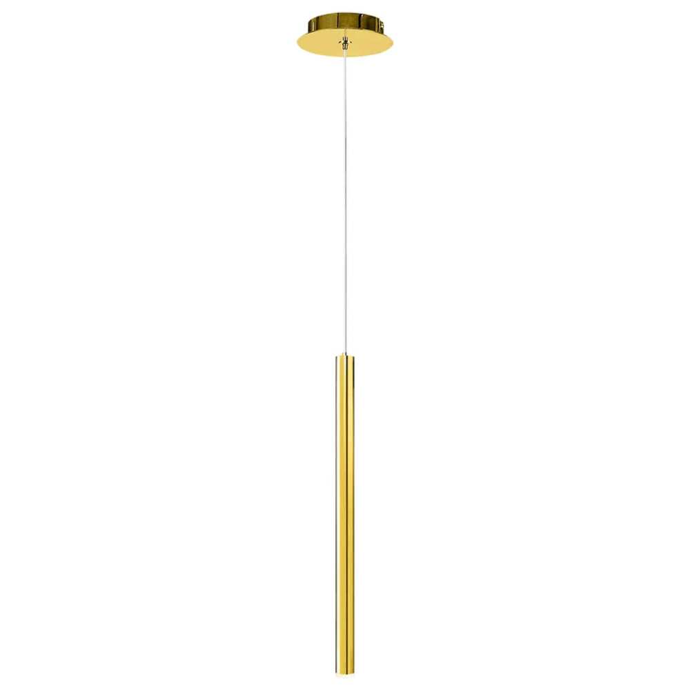 LUM COLGANTE CILINDRO 1 LUZ MINHA PENDANT D25XH600MM 1XG9 (NO INCLUIDO) DORADO QUOR