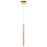 LUM COLGANTE CILINDRO 1 LUZ MINHA PENDANT D25XH600MM 1XG9 (NO INCLUIDO) DORADO QUOR