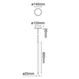 LUM COLGANTE CILINDRO 1 LUZ MINHA PENDANT D25XH600MM 1XG9 (NO INCLUIDO) DORADO QUOR