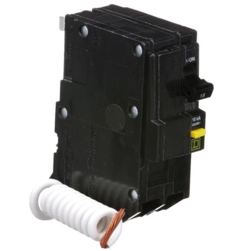 INTERRUPTOR TERMOMAGNETICO QO215GFI 2X15A ENCHUFABLE 10KA PGTAIL SCHNEIDER ELECTRIC