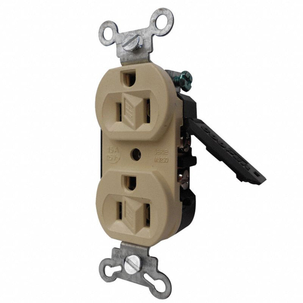 RECEPTACULO DUPLEX 15A/250V. MARFIL ENTRADA RECTA NEMA 6-15 M5650M ARROW HART *** OFRECER 5028-I ***