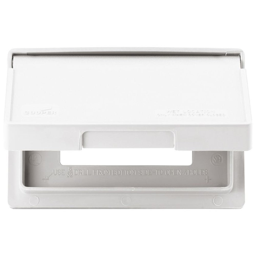 CUBIERTA PLASTICA P/RECEPT. GCFI 1 TAPA CIERRE AUT. MONT. HORIZ. BLANCO S3966W