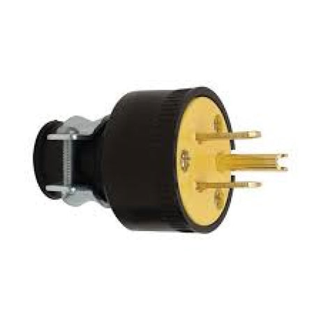 CLAVIJA HULE CON ABRAZADERA ENTRADA RECTA NEGRA 2F-3H 15A/125V MCA SUPPLIER *** OFRECER 1709-BOX ***