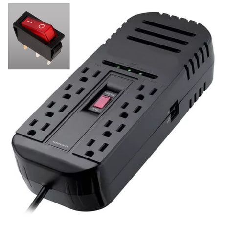 INTERRUPTOR DE BALANCIN CON PILOTO RECTANGULAR 4A 220V ROJO