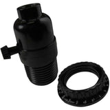 PORTALAMPARA CON APAGADOR DE LLAVE Y CONTRATUERCA E26 NEGRO