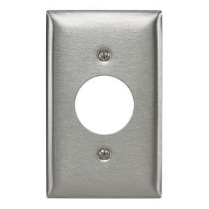 PLACA PARA CONTACTO REDONDO SENCILLO HUBBELL 35MM ACERO INOXIDABLE *** OFRECER 84004-40 O CETF03 ***
