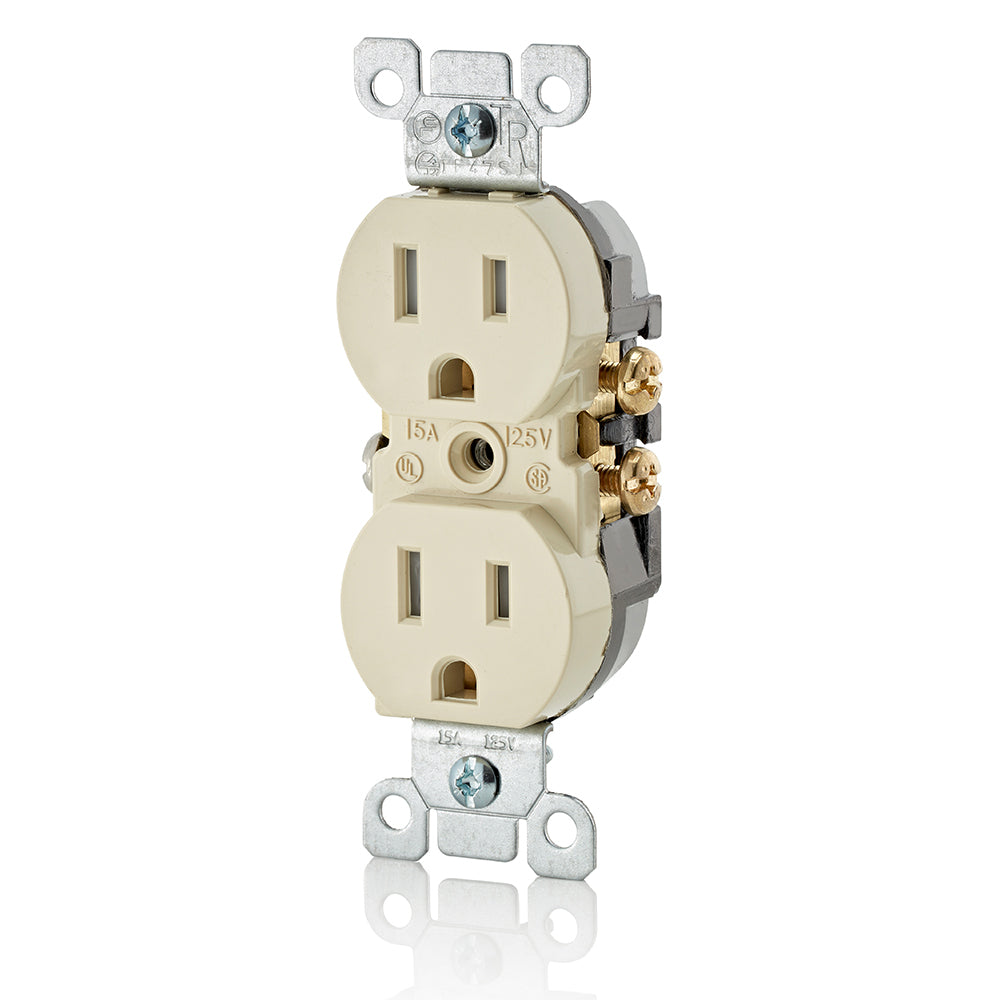 CONTACTO DUPLEX TAMPER RESISTANT 15A/125V. 2P-3H MARFIL LEVITON