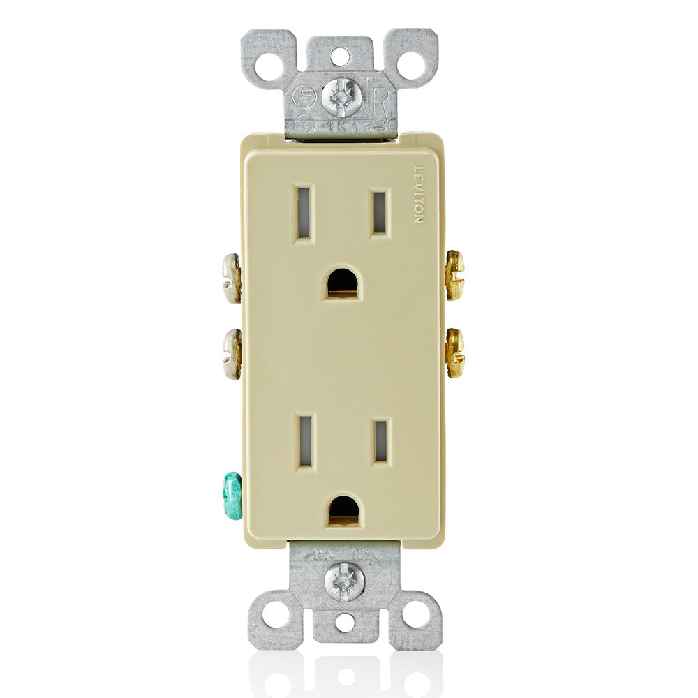 CONTACTO DUPLEX TAMPER RESISTANT 15A/125V. 2P-3V MARFIL