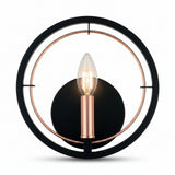 LUMINARIA DE PARED COLOR NEGRO/DORADO 1 X 40 W ERIS
