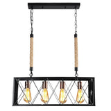 LUMIN. COLGANTE NEGRO/SOGA 4X60W CABANNA