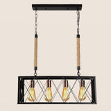 LUMIN. COLGANTE NEGRO/SOGA 4X60W CABANNA