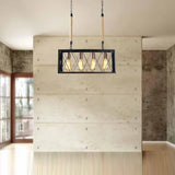 LUMIN. COLGANTE NEGRO/SOGA 4X60W CABANNA