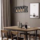 LUMIN. COLGANTE NEGRO/SOGA 4X60W CABANNA
