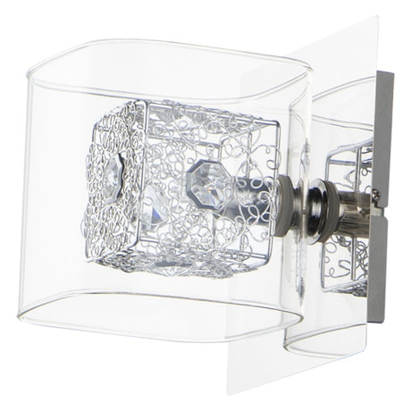 PARED CRISTAL ACBADO CROMO BASE G9 1 X 40 W SERIE AGATA