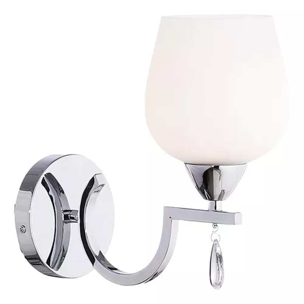 LUM. PARED METAL CROM. CRISTAL OPALINO B. MEDIA 60W 127V TH3510/1